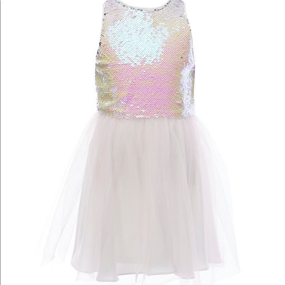 GB Girls Reversible-Sequin/Tulle Fit-And-Flare - Picture 1 of 10